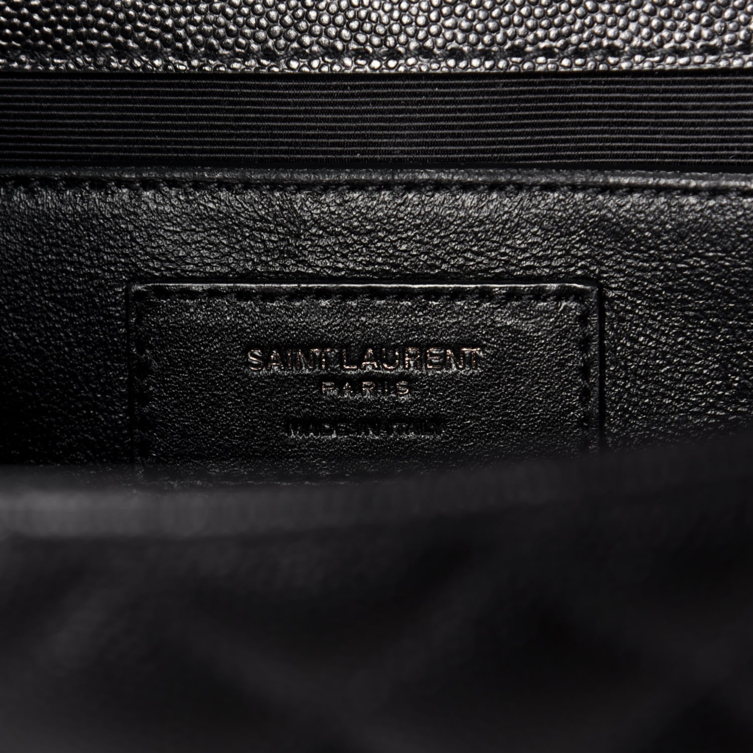 Saint Laurent Grain De Poudre Textured Mixed Matelasse Triquilt Medium Monogram Satchel Black 6 of 8
