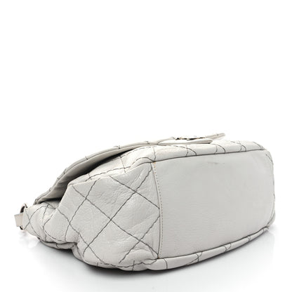 Chanel Glazed Calfskin XL On The Road Flap Light Grey 4 of 14