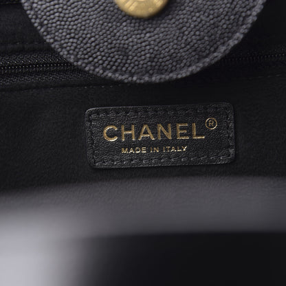 Chanel Caviar Small Studded Deauville Tote Black 6 of 10