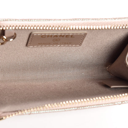 Chanel Iridescent Caviar Quilted Key Holder Case Light Gold 5 of 8