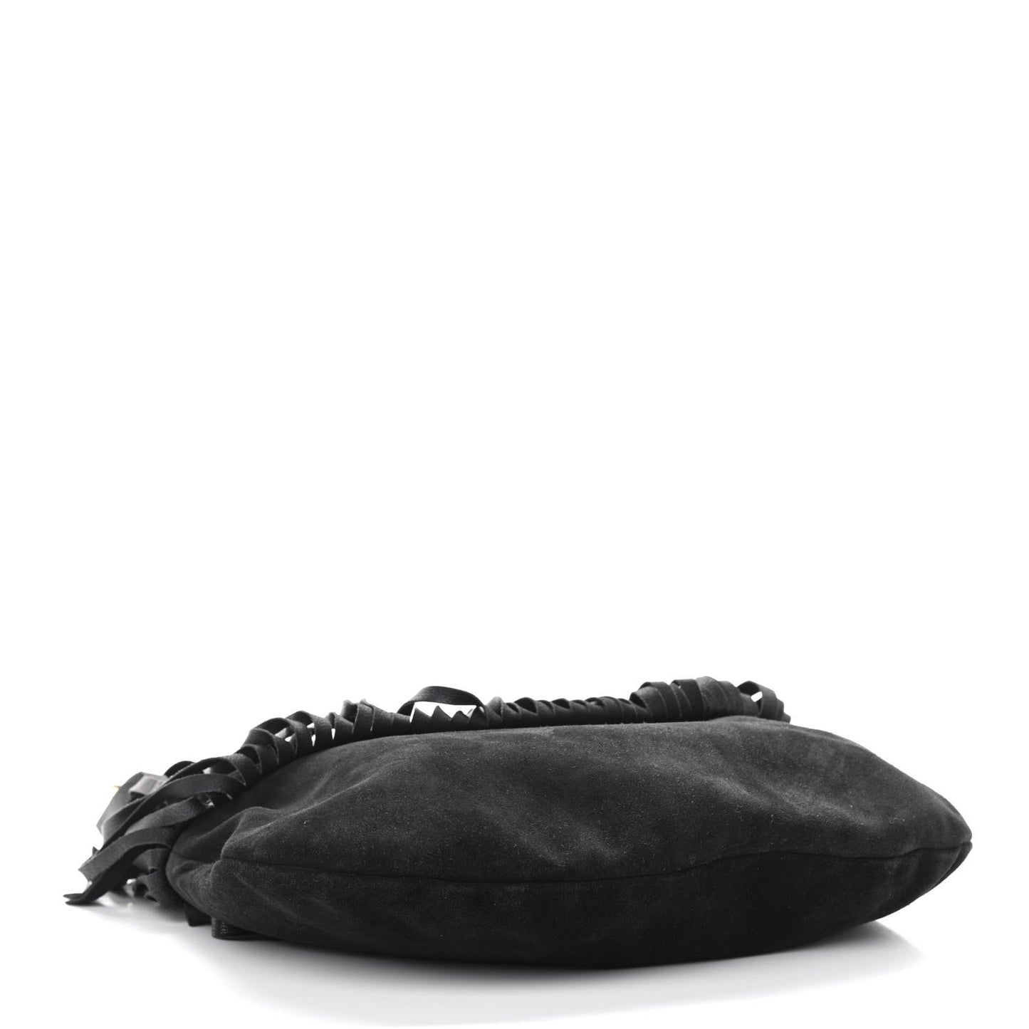 Suede Boheme Fringe Hobo Black