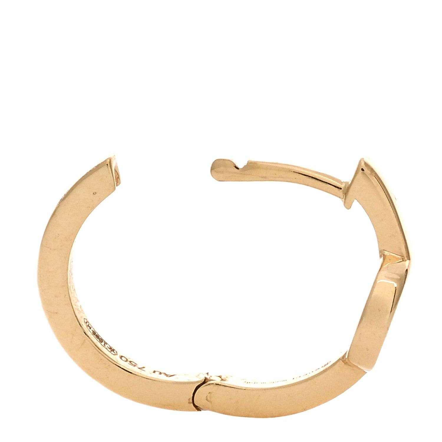 Gucci 18K Yellow Gold Interlocking G Single Hoop Earring 3 of 4
