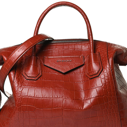 Givenchy Calfskin Crocodile Embossed Medium Soft Antigona Paprika 8 of 16