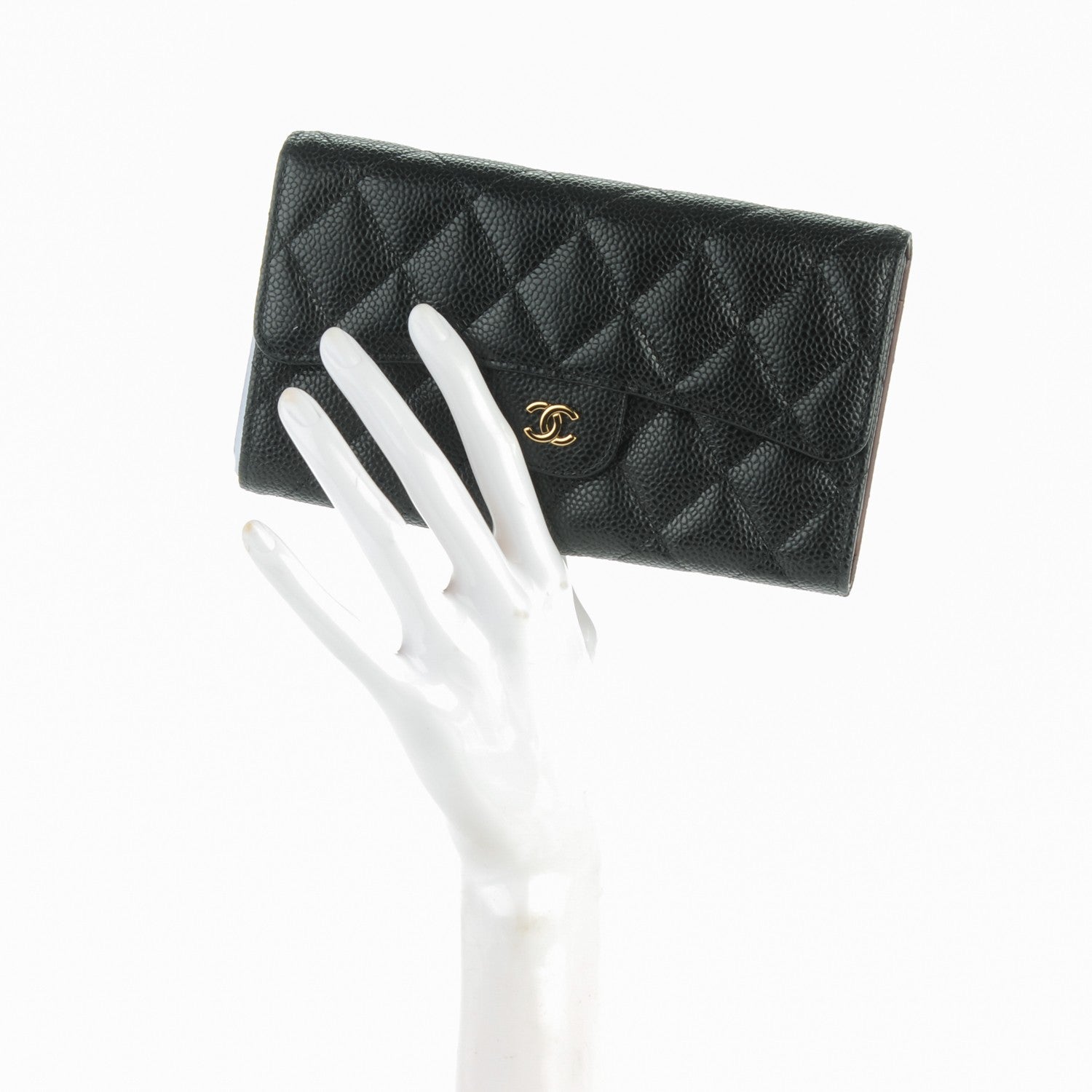 Chanel Caviar Quilted Large Flap Wallet Black 2 of 8