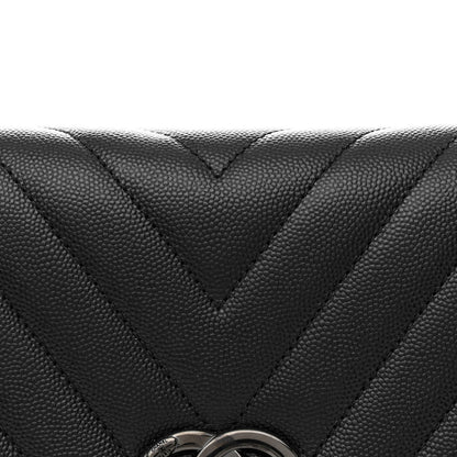 Chanel Caviar Chevron Quilted Small Coco Handle Flap So Black 9 of 12