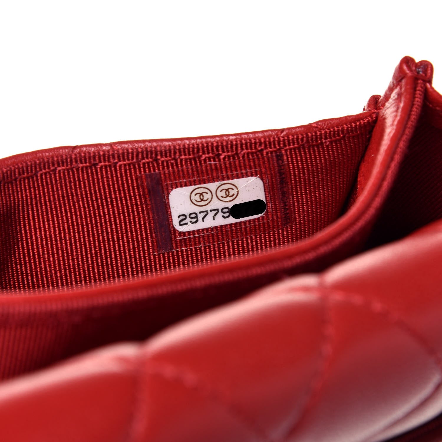 Chanel Lambskin Quilted Flap Card Holder Wallet Red 8 of 8
