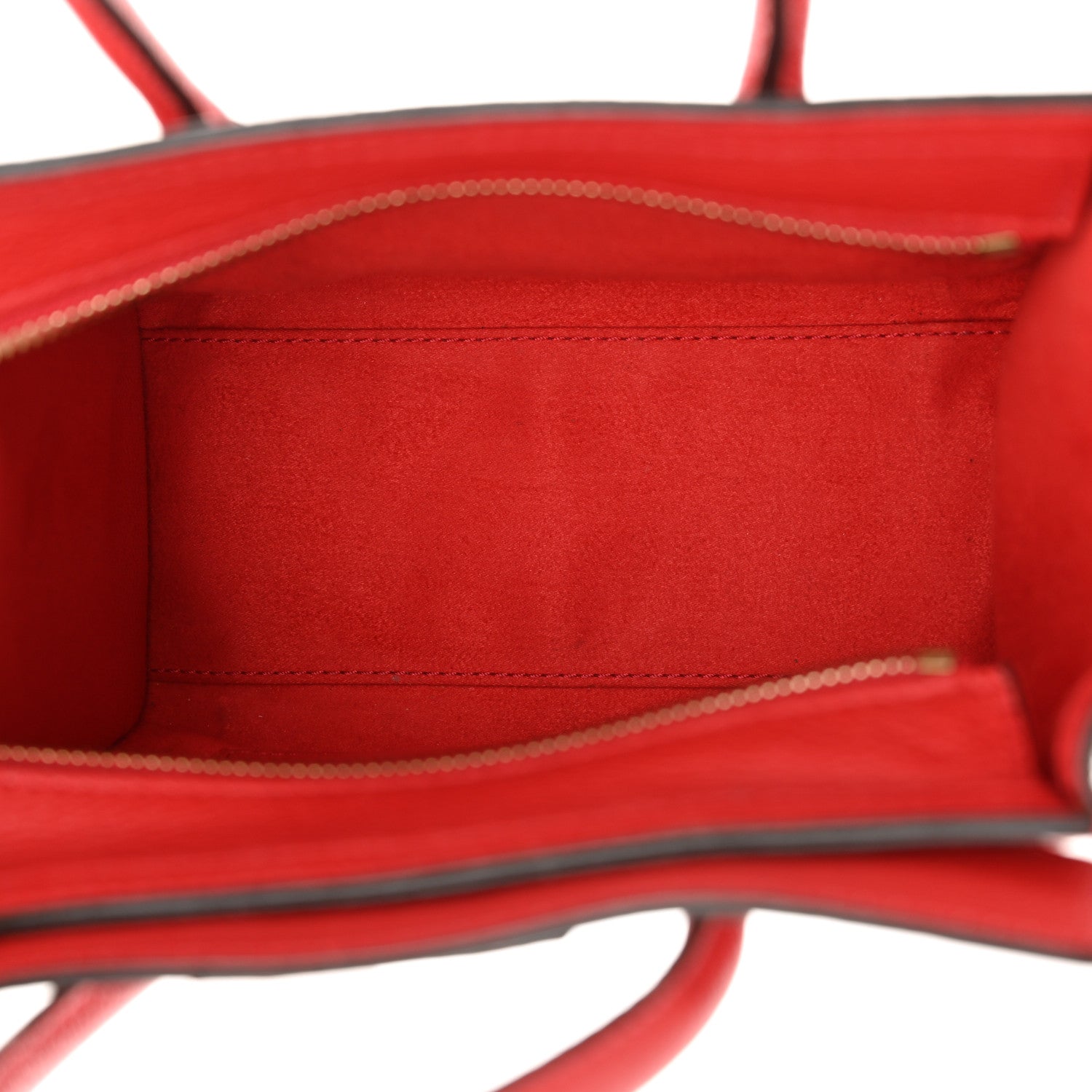 Celine Drummed Calfskin Nano Luggage Red 5 of 15