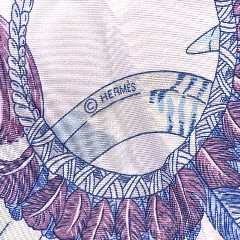 Silk Bracelets de Lumière Scarf 90 Lilas Parme Blue