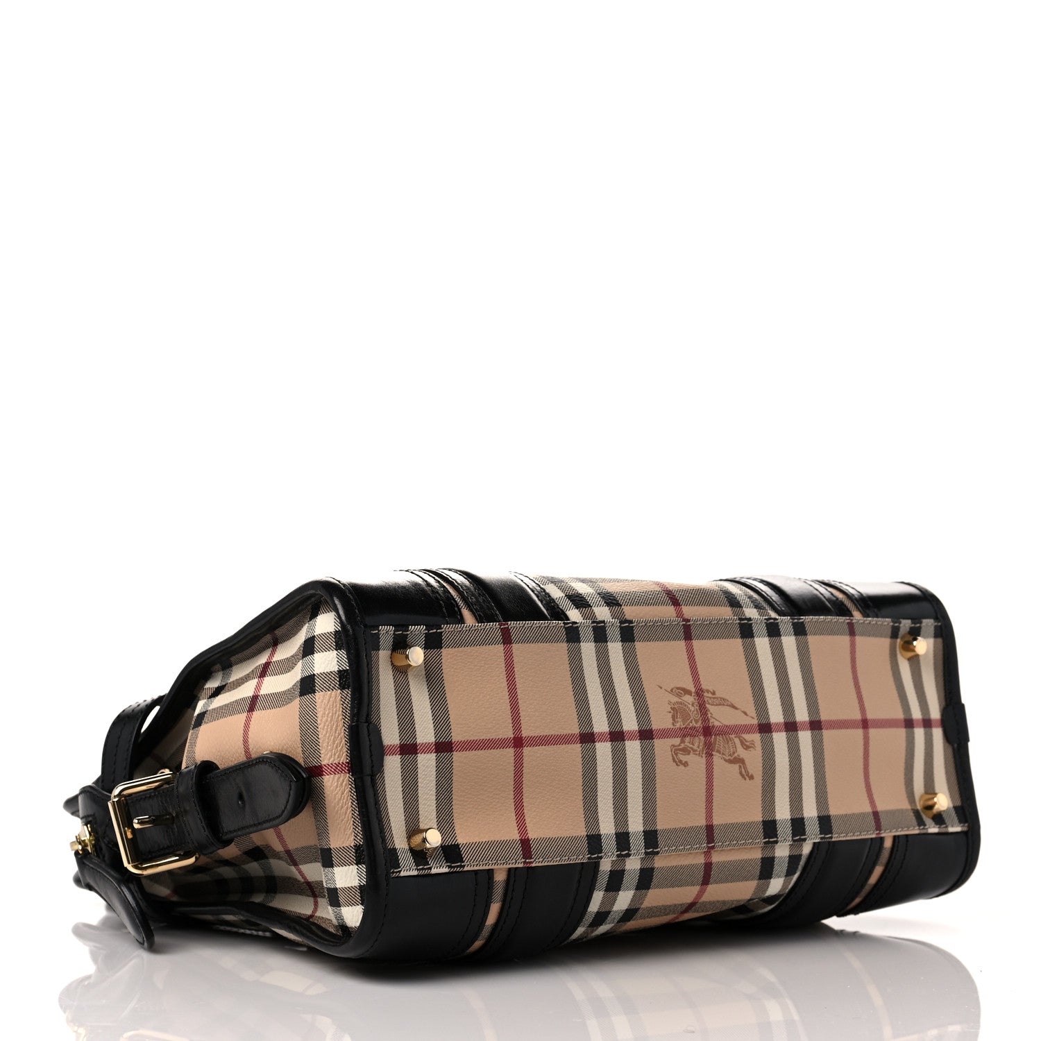 Burberry Haymarket Check Minford Portrait Tote Black 4 of 10