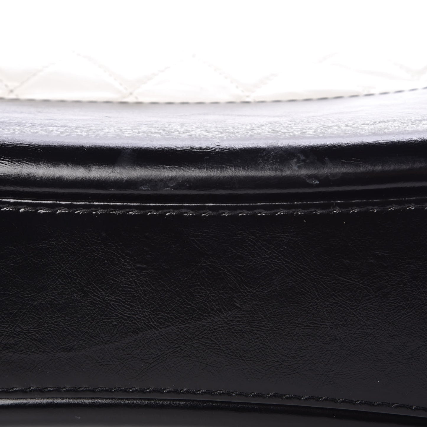 Aged Calfskin Quilted Medium Gabrielle Hobo Black White