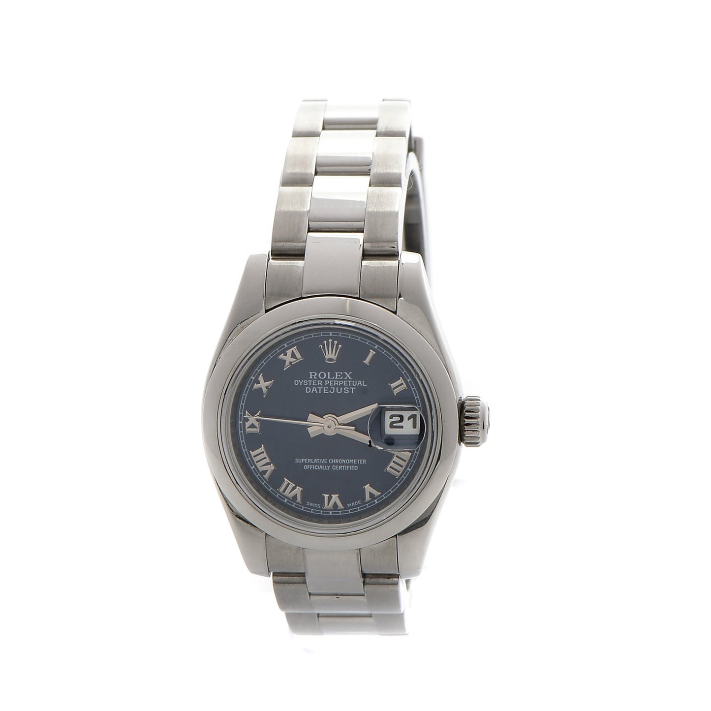 Stainless Steel 26mm Oyster Perpetual DateJust Watch Blue Roman 179160