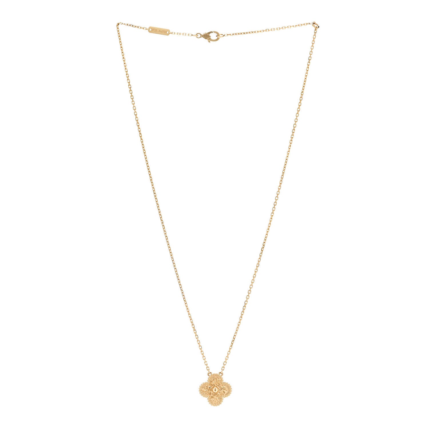 Van Cleef & Arpels 18K Yellow Gold Vintage Alhambra Pendant Necklace 3 of 5