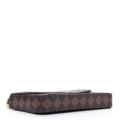 Louis Vuitton Damier Ebene Studded Pochette Felicie Chain Wallet 3 of 5