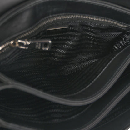 Prada Saffiano Tessuto Nylon Chain Shoulder Bag Black 5 of 11
