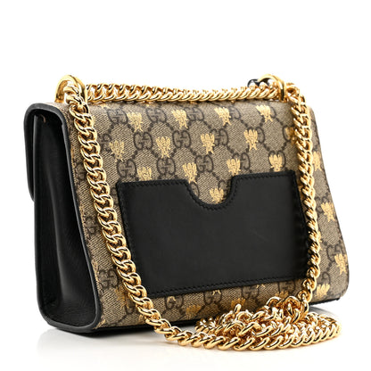 Gucci GG Supreme Monogram Bees Small Padlock Shoulder Bag Black 3 of 13