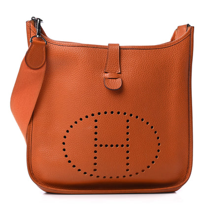 Hermes Taurillon Clemence Evelyne II GM Orange 1 of 4