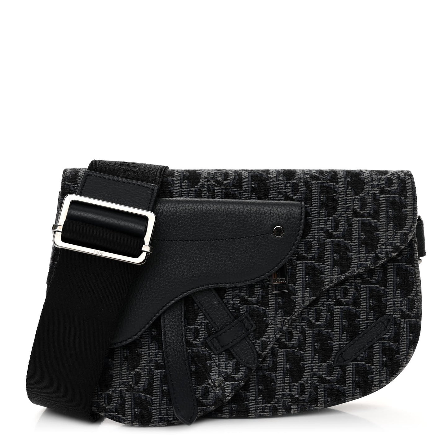 Oblique Saddle Messenger Pouch Blue Black