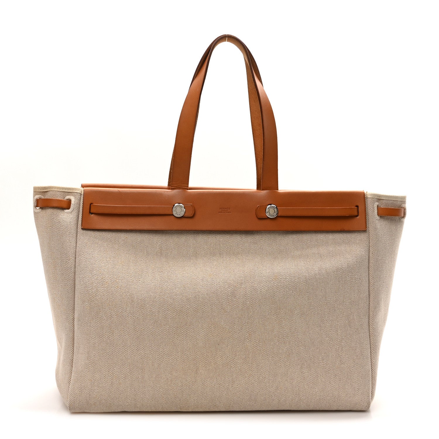 Hermes Toile Vache Hunter Herbag Cabas MM Natural 1 of 10