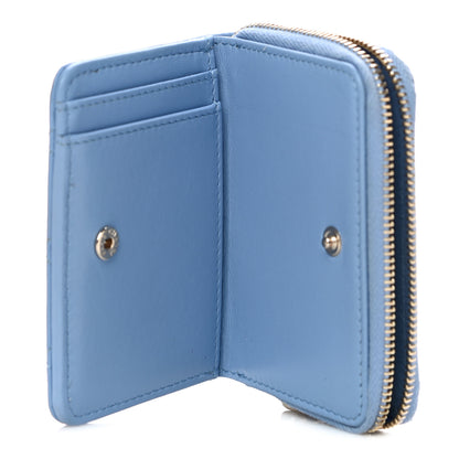 Chanel Lambskin Quilted Compact Zipped Wallet Light Blue 5 of 12