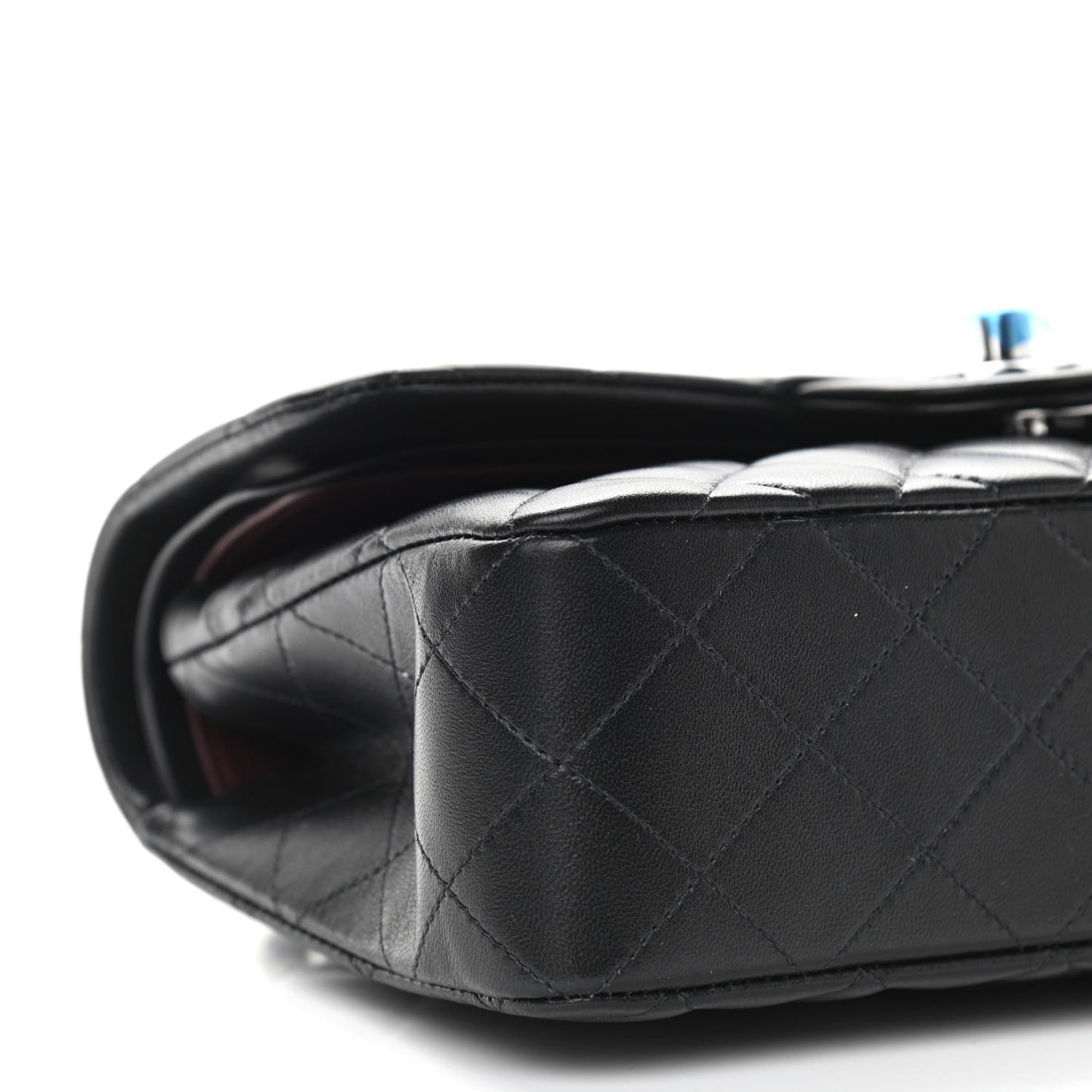 Lambskin Quilted Small Double Flap Black
