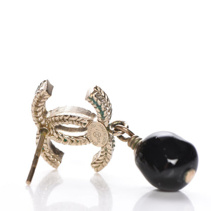 Chanel Bead CC Drop Earrings Gold Black 4 of 7