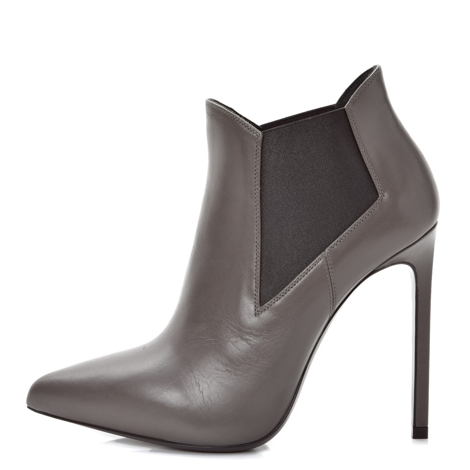 Saint Laurent Calfskin Classic Paris Ela 110 Ankle Boots 36 Earth 1 of 9