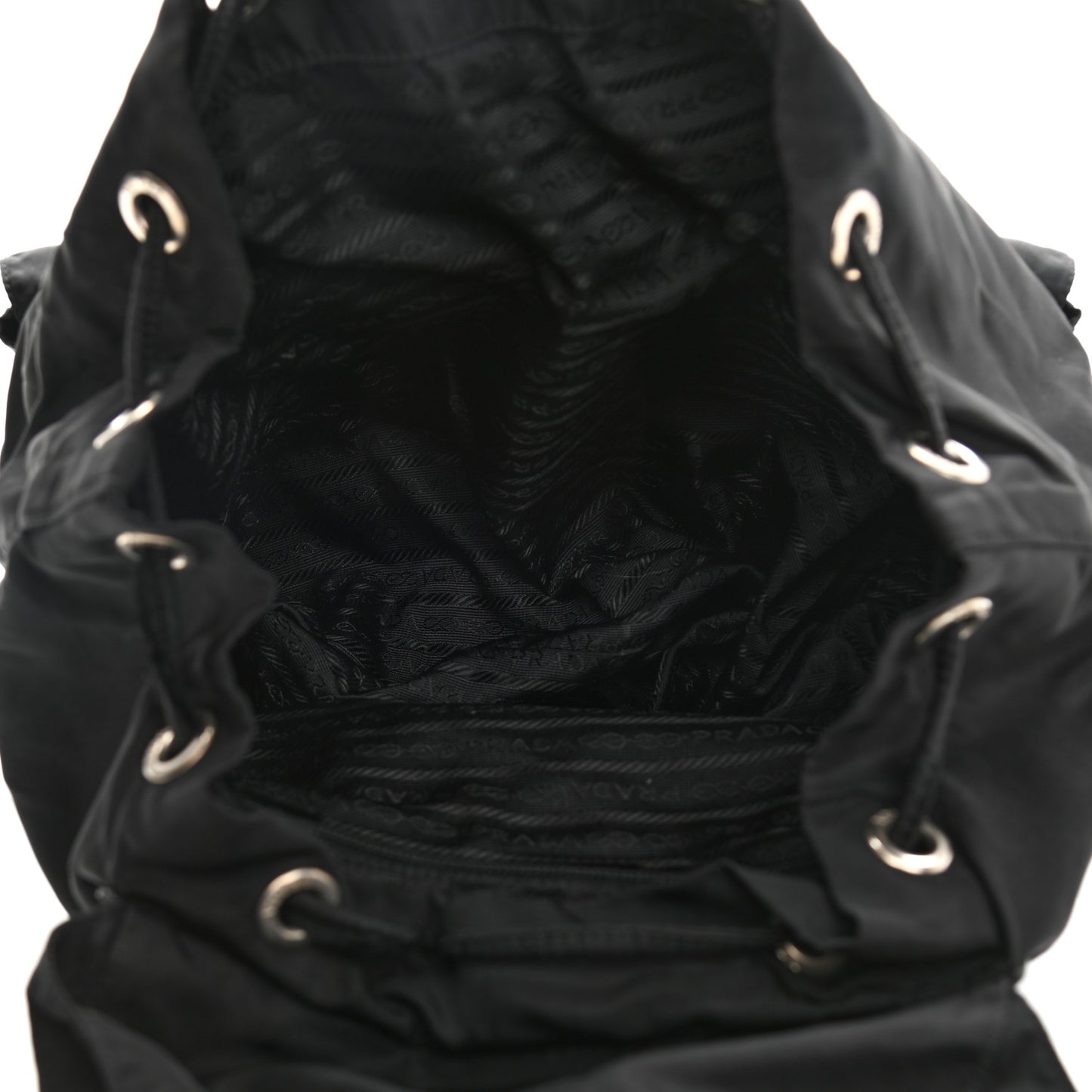 Tessuto Nylon Saffiano Medium Backpack Black