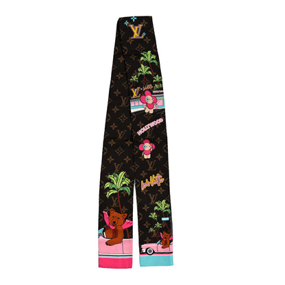 Louis Vuitton Silk Monogram 2021 Hollywood Christmas Animation Bandeau Marron 2 of 4