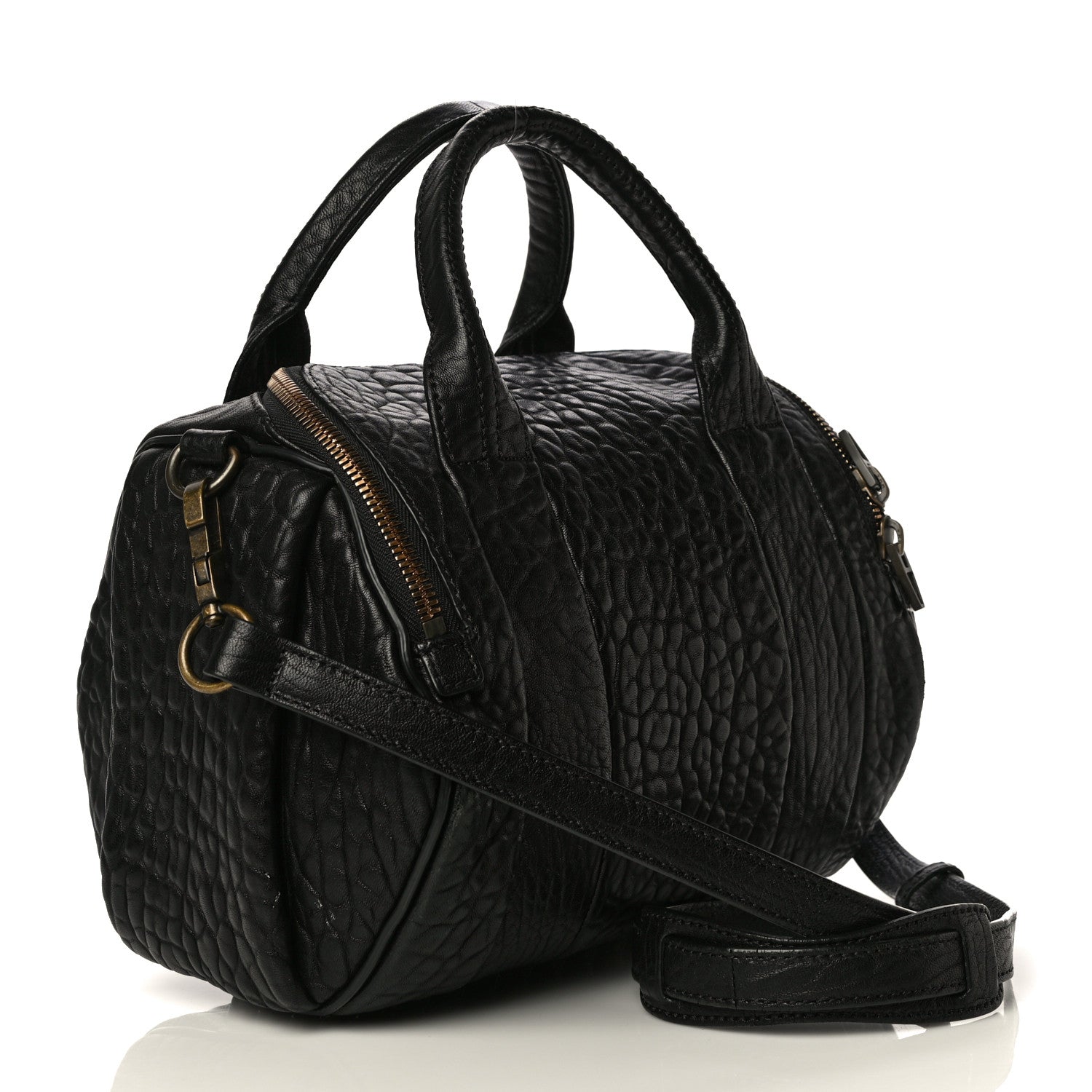 Alexander Wang Pebbled Lambskin Rockie Black Pale Gold Hardware 3 of 10
