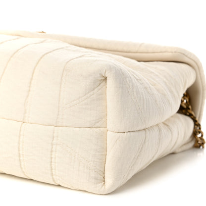 Saint Laurent Cotton Gauze Y Quilted Monogram Small Loulou Chain Satchel Vanilla Ice 10 of 10