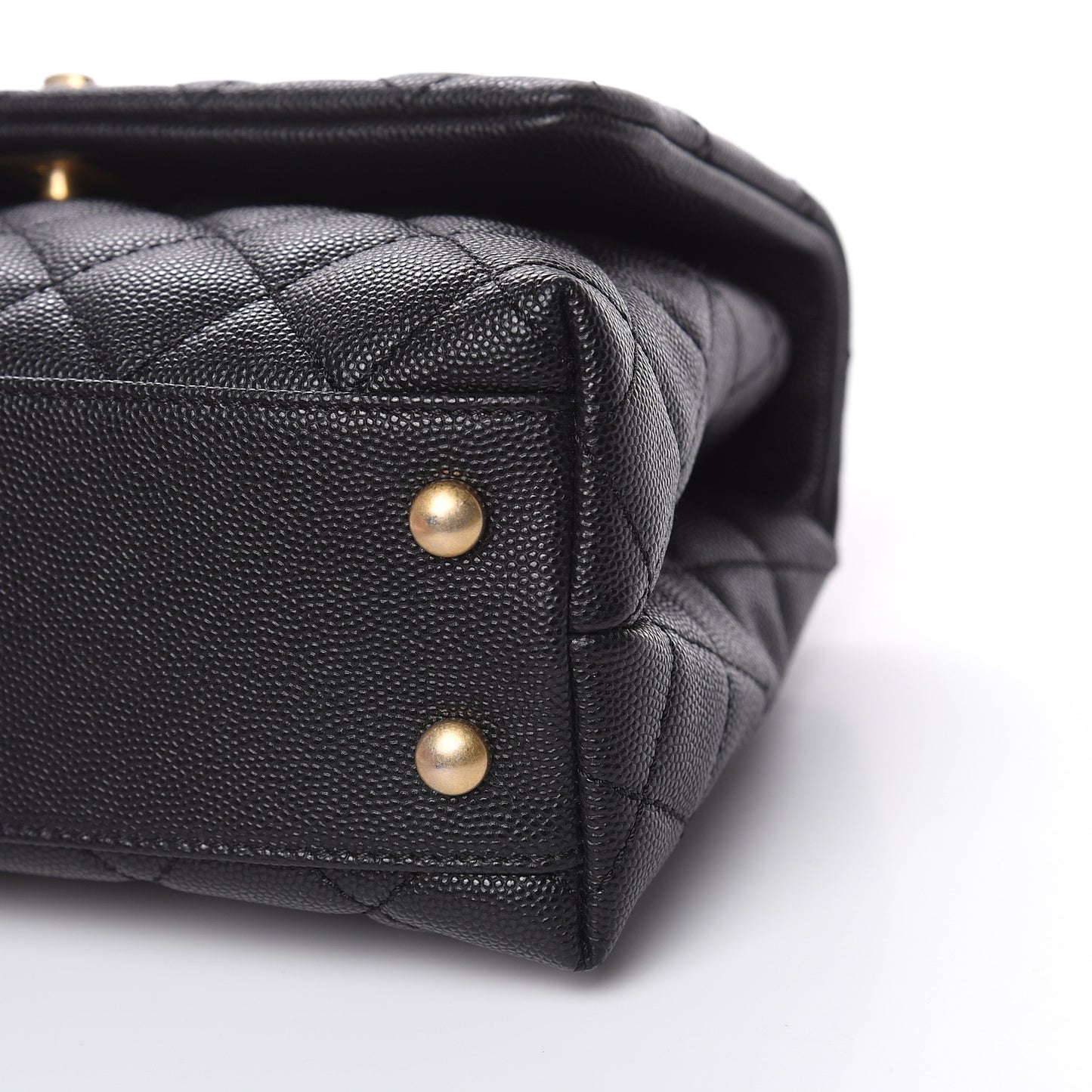 Caviar Quilted Mini Coco Handle Flap Black