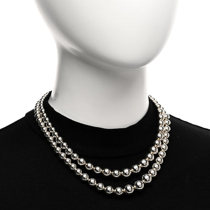 Tiffany Sterling Silver HardWear Graduated Ball Two-Row Necklace 2 of 4