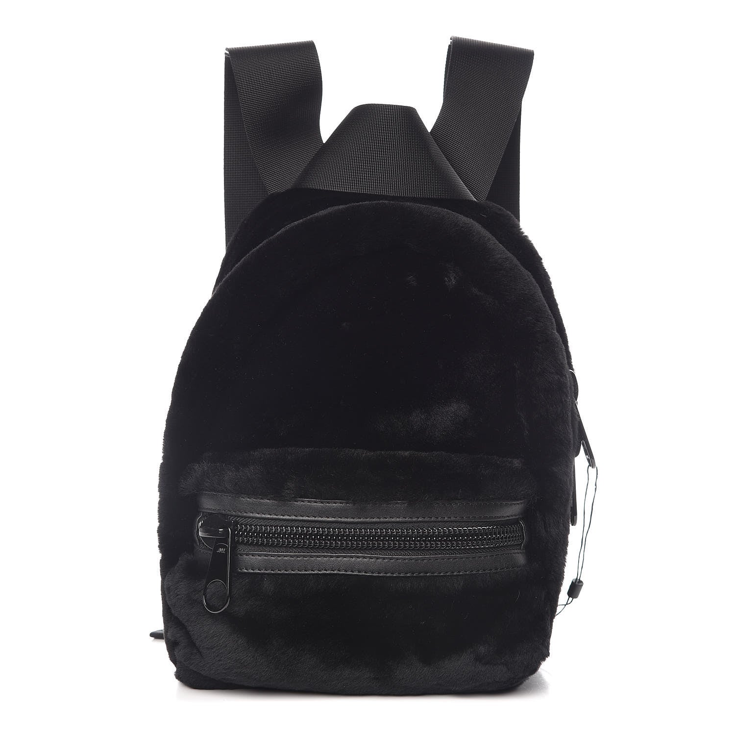 Alexander Wang Shearling Rubberized Lambskin Backpack Black 1 of 10