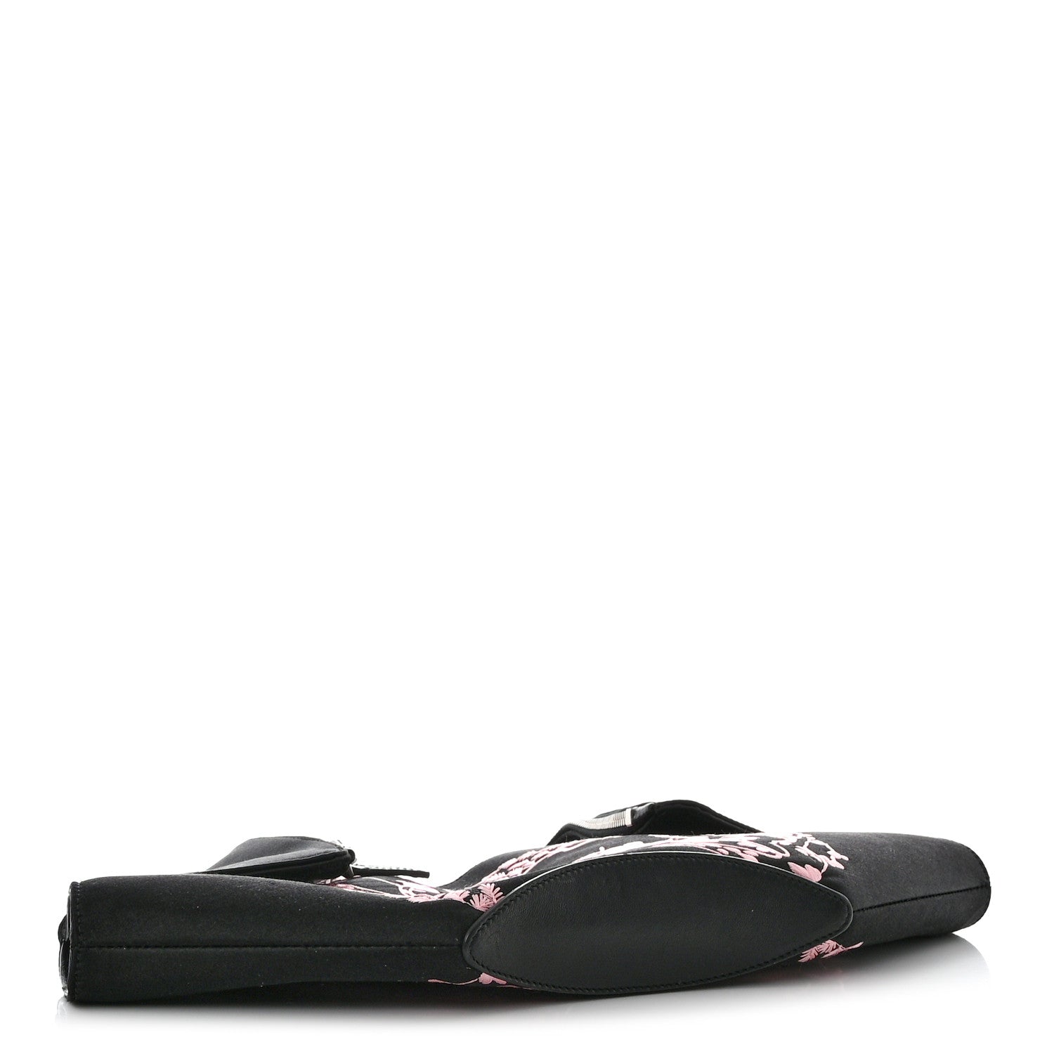 Alexander McQueen Silk Floral Embroidered De Manta Clutch Black 4 of 7