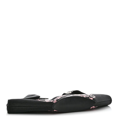 Alexander McQueen Silk Floral Embroidered De Manta Clutch Black 4 of 7