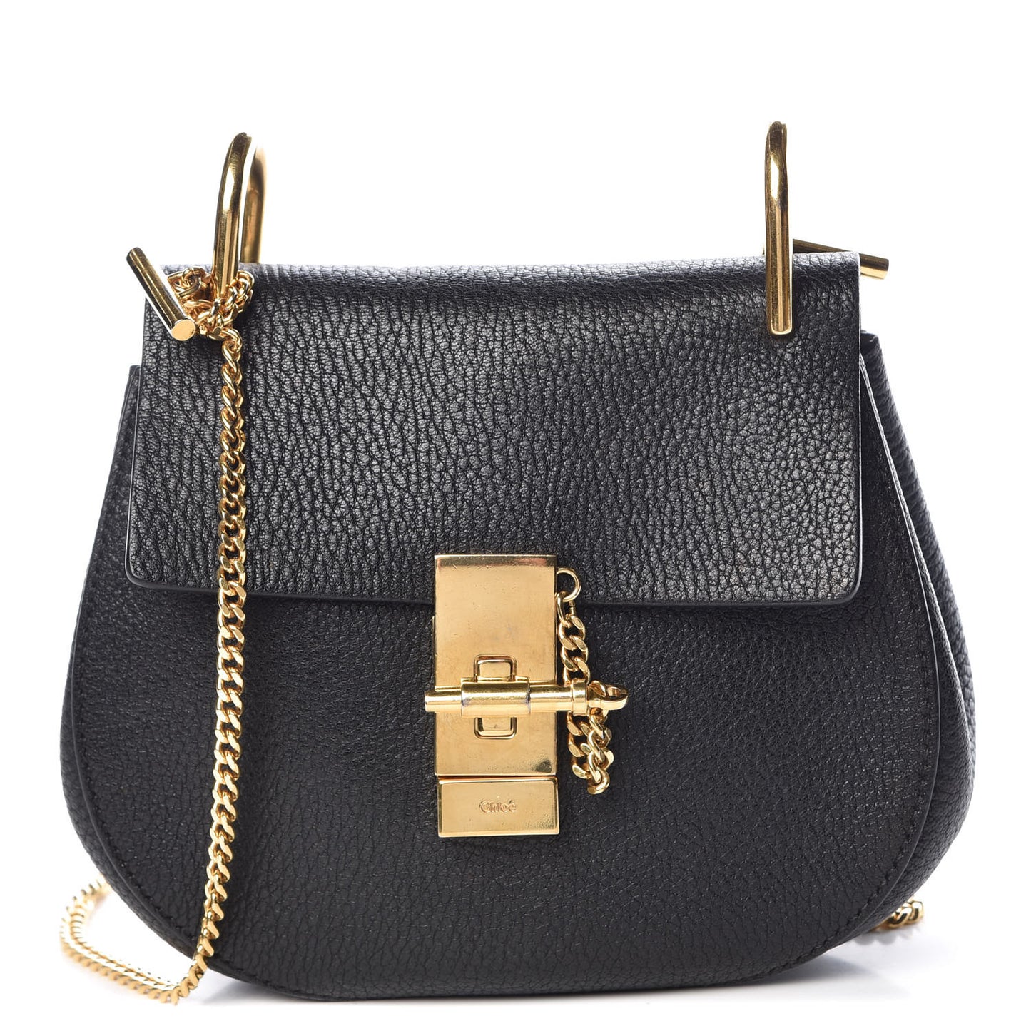 Grained Lambskin Mini Drew Shoulder Bag Black