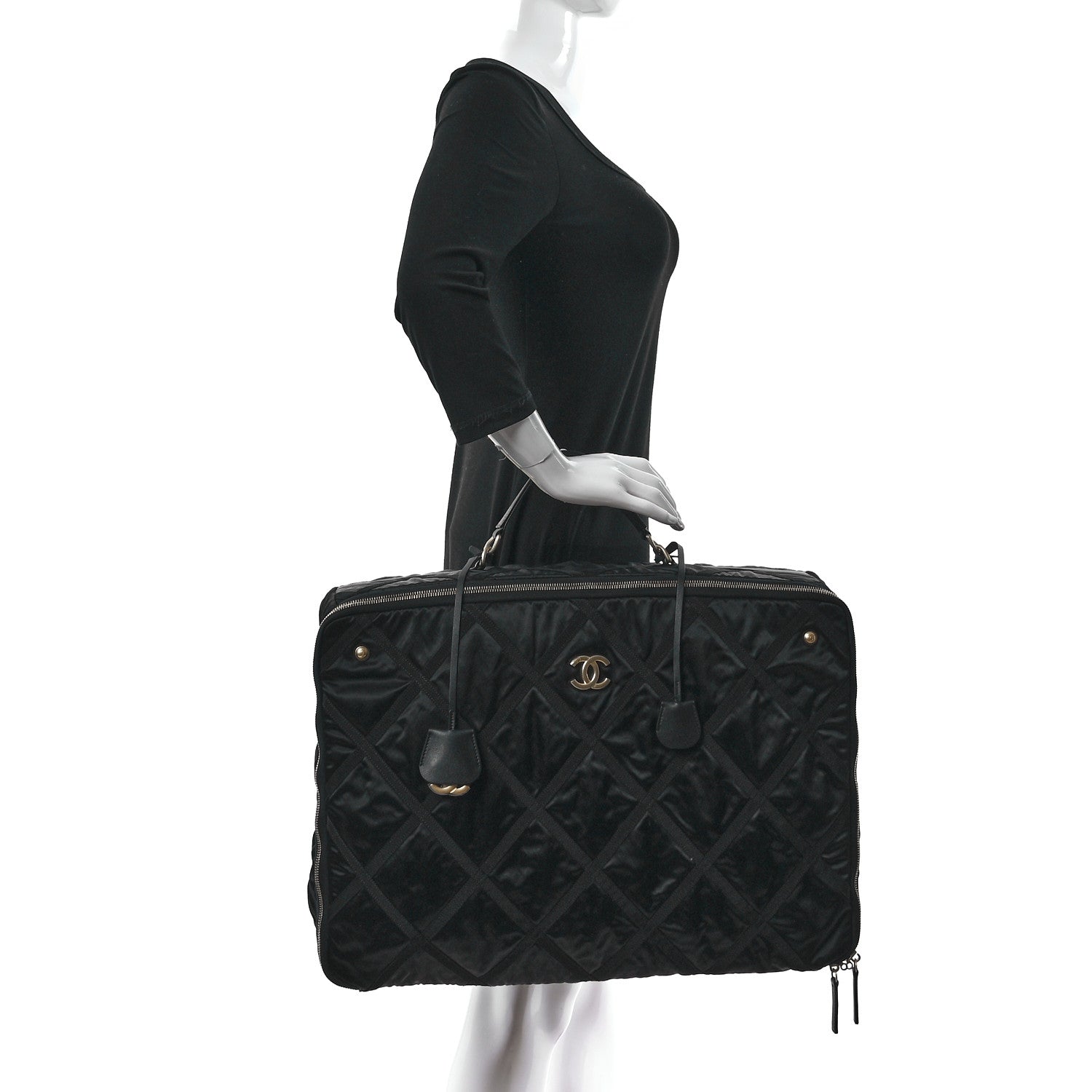 Chanel Nylon Grosgrain Large Lifestyle Travel Black 2 of 9