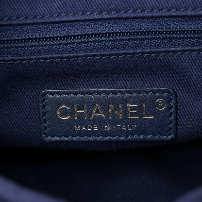 Chanel Aged Calfskin Quilted Medium Coco Handle Shopping Tote Navy 6 of 10