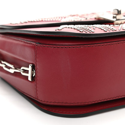Valentino Garavani Vitello Loveblade Embellished Chain Flap Bag Rubino 7 of 7