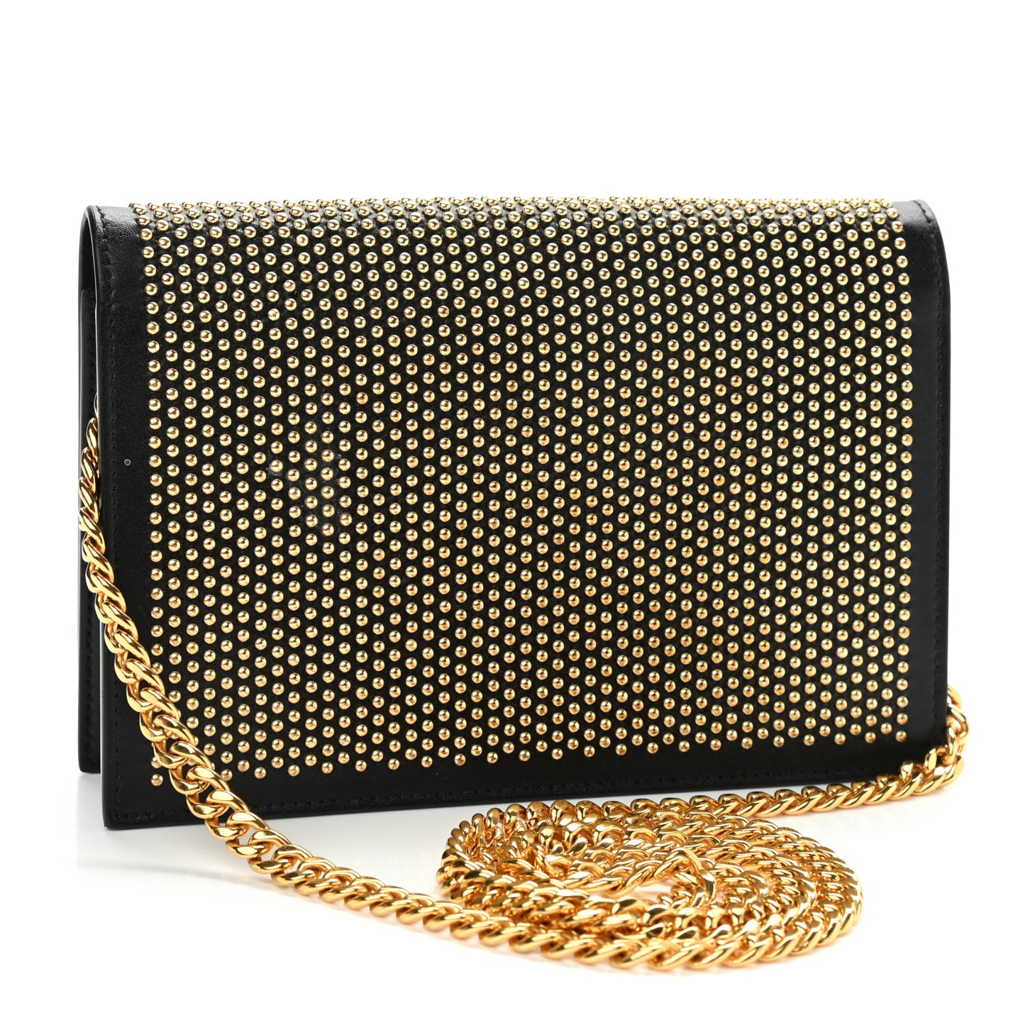 Calfskin Studded Skull Small Crossbody Bag Black