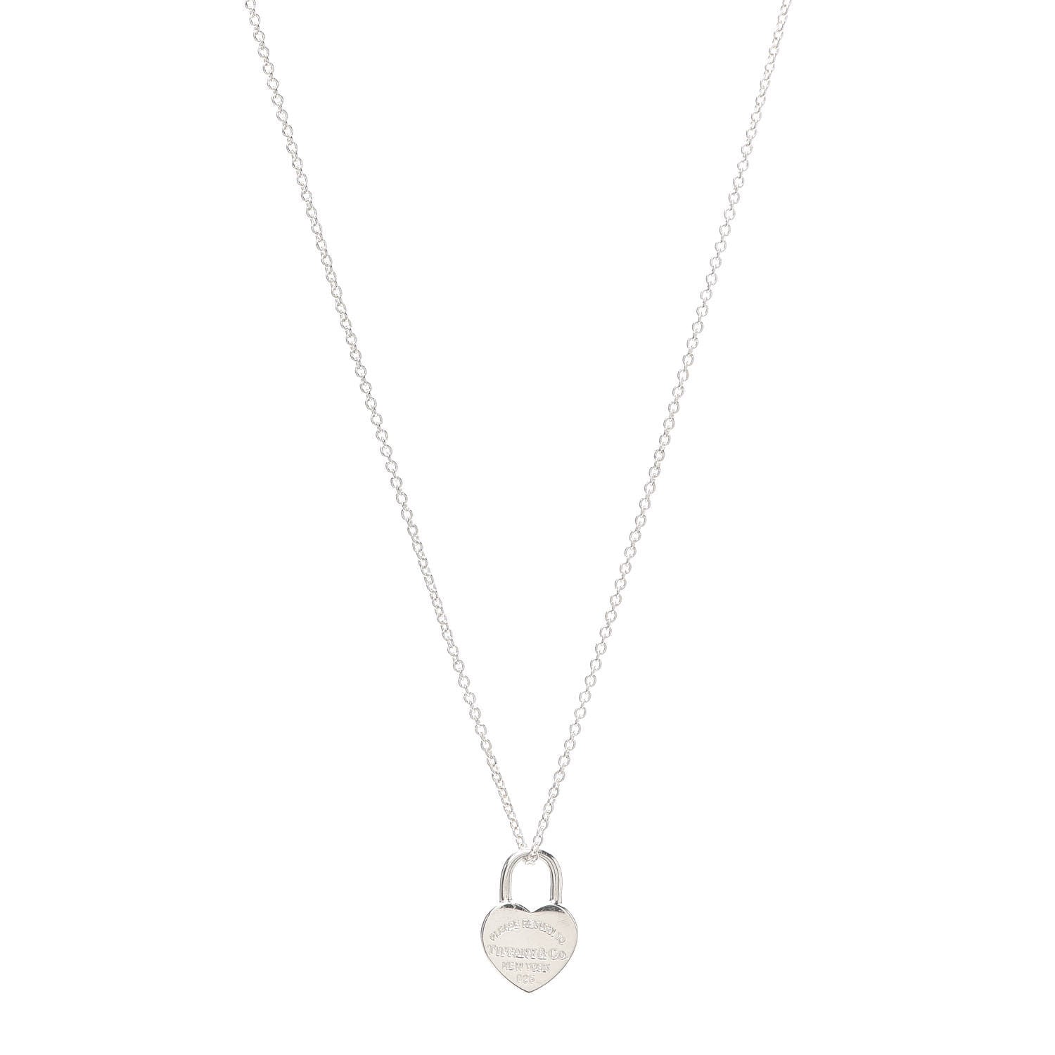 Tiffany Sterling Silver Return to Tiffany Heart Lock Pendant Necklace 1 of 6