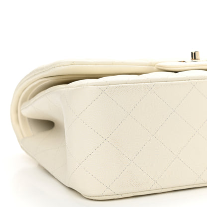 Chanel Caviar Quilted Jumbo Double Flap White 9 of 11