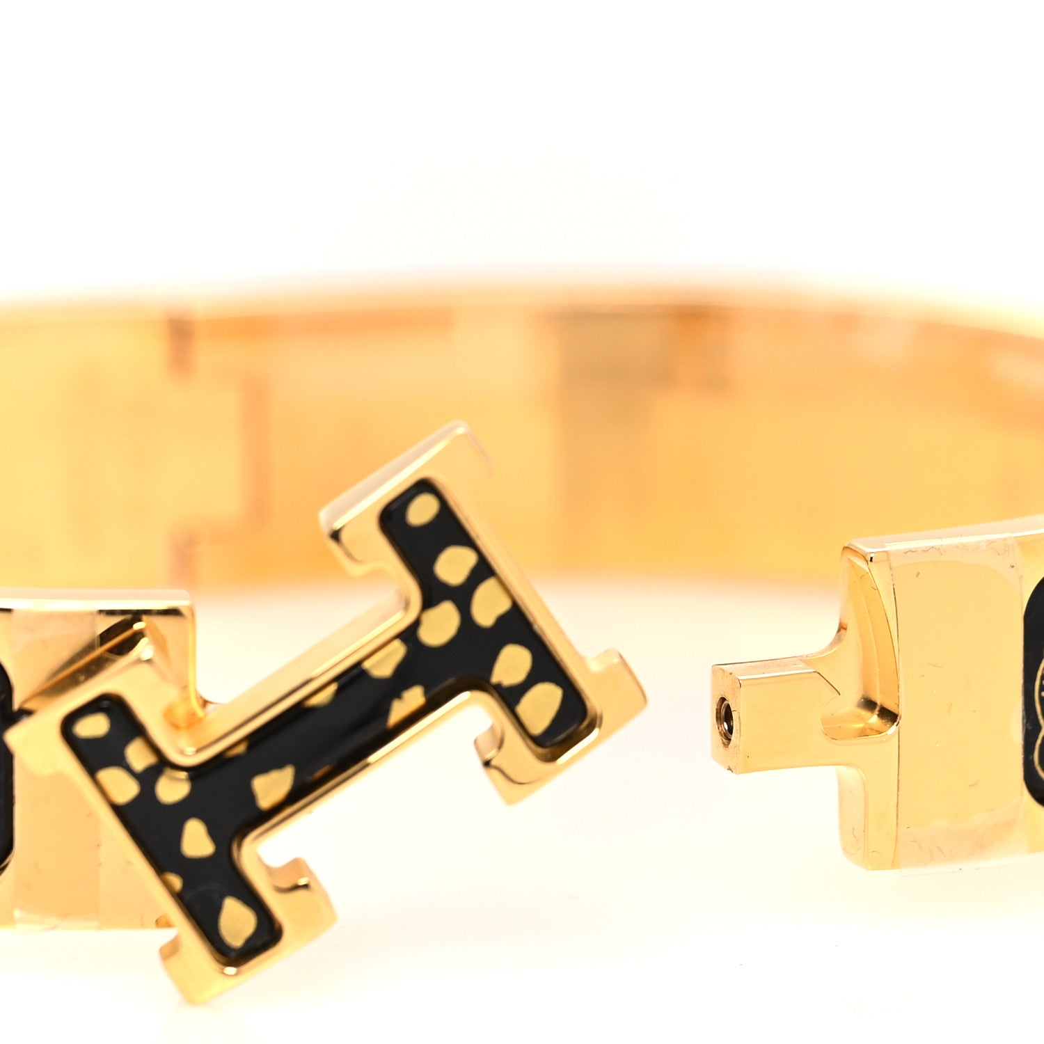 Hermes Enamel Narrow Leopards Clic Clac H Bracelet PM Juane Or Black 4 of 5