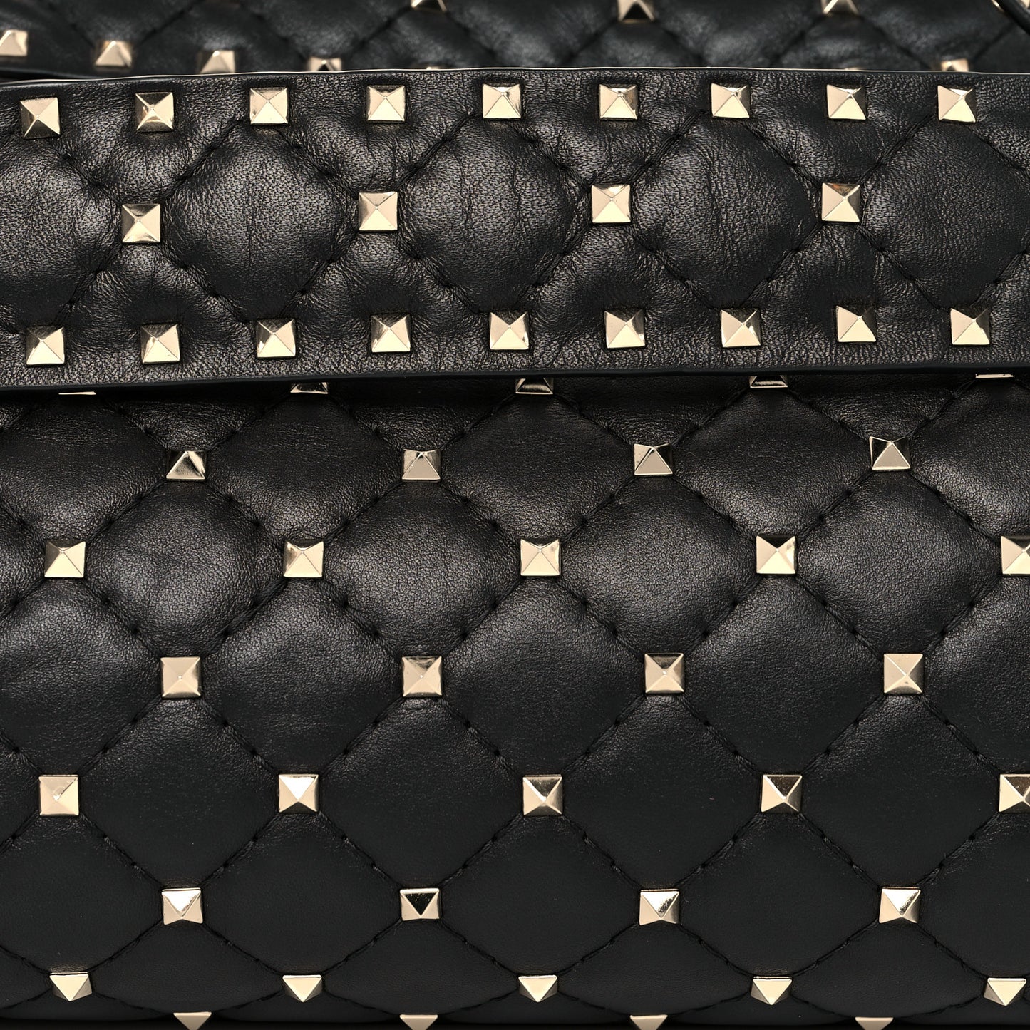Lambskin Rockstud Spike Duffle Bag Black