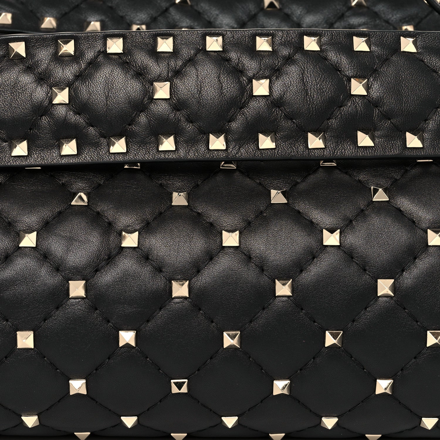 Valentino Garavani Lambskin Rockstud Spike Duffle Bag Black 7 of 11