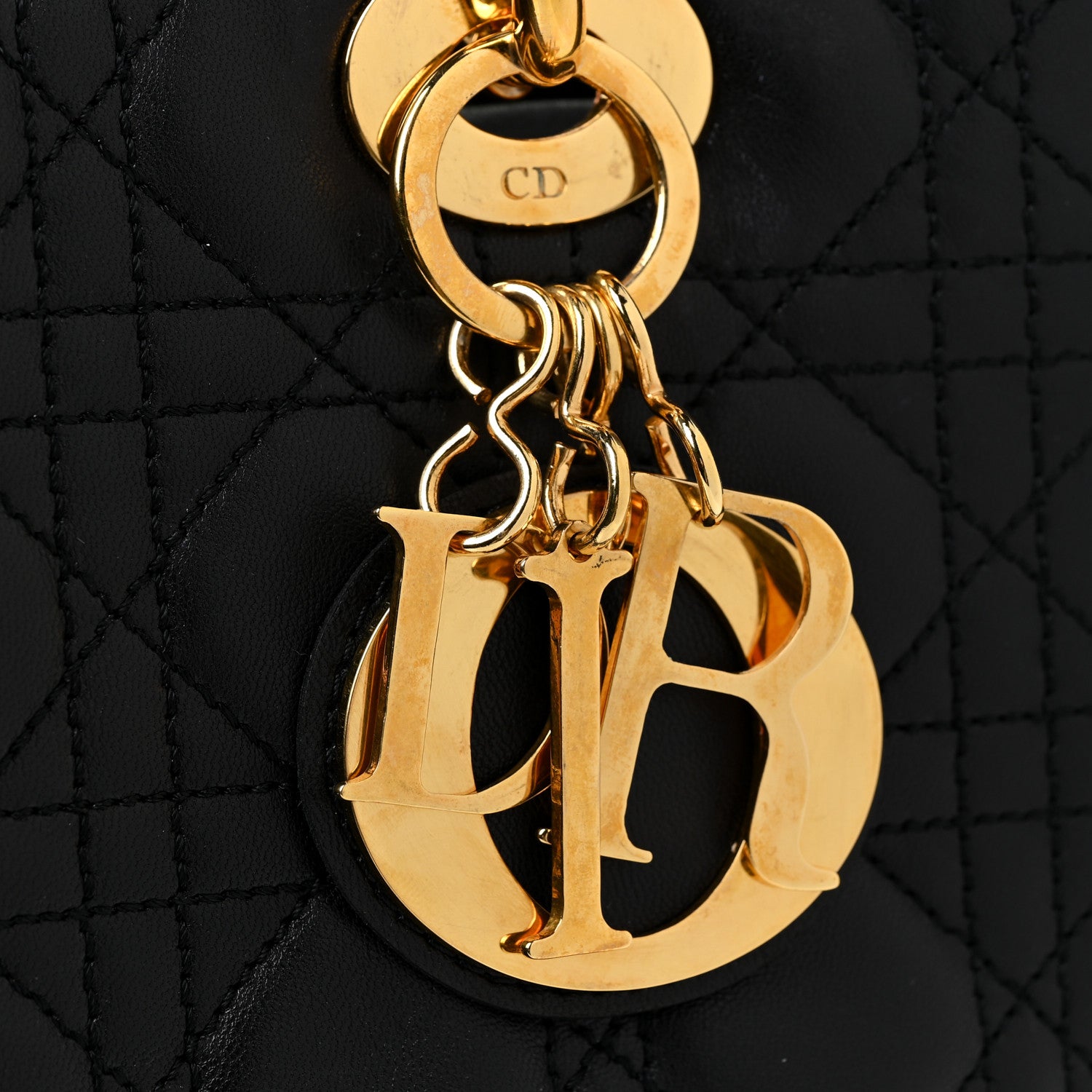Christian Dior Lambskin Cannage Medium Lady Dior Black 15 of 15
