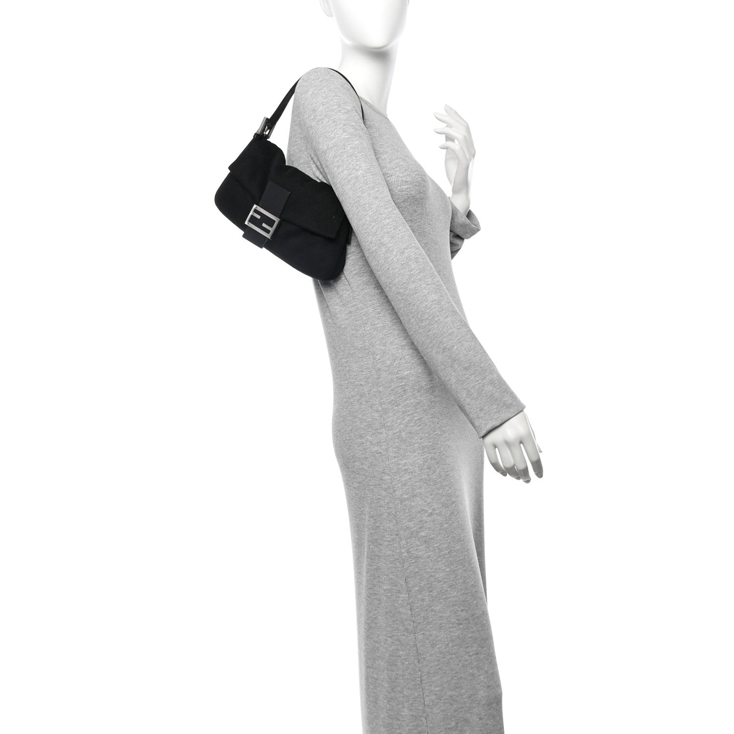 Fendi Cashmere Baguette Black 2 of 10