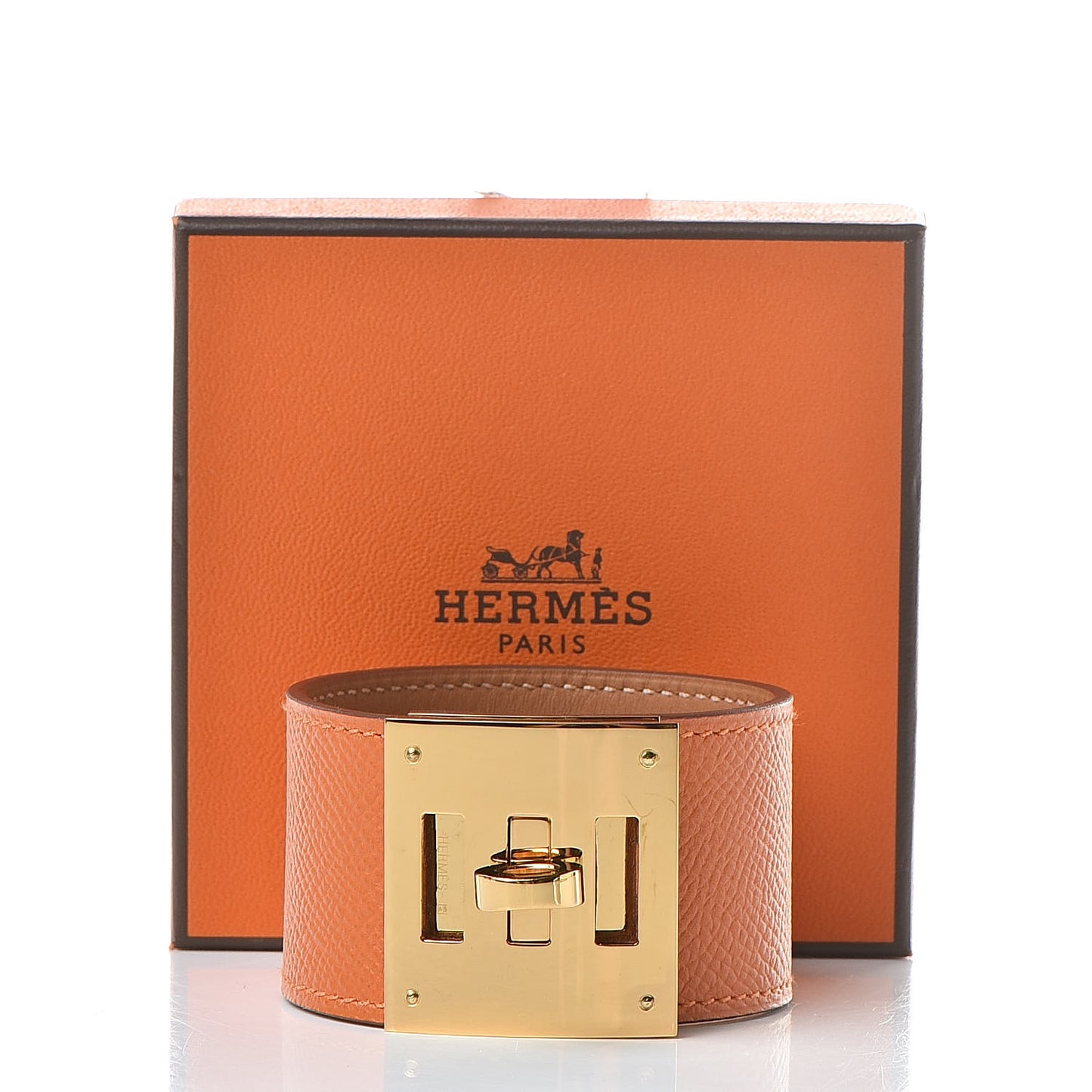 Epsom Kelly Dog Bracelet T3 Orange
