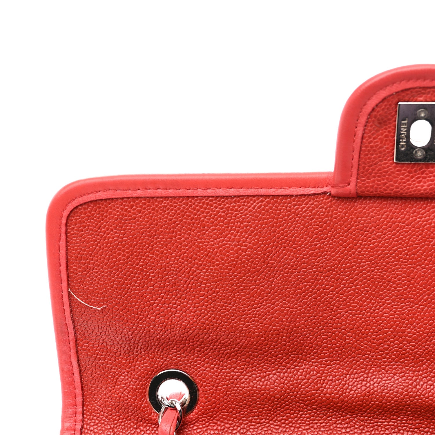 Chanel Caviar Quilted Medium French Riviera Flap Red 11 of 15