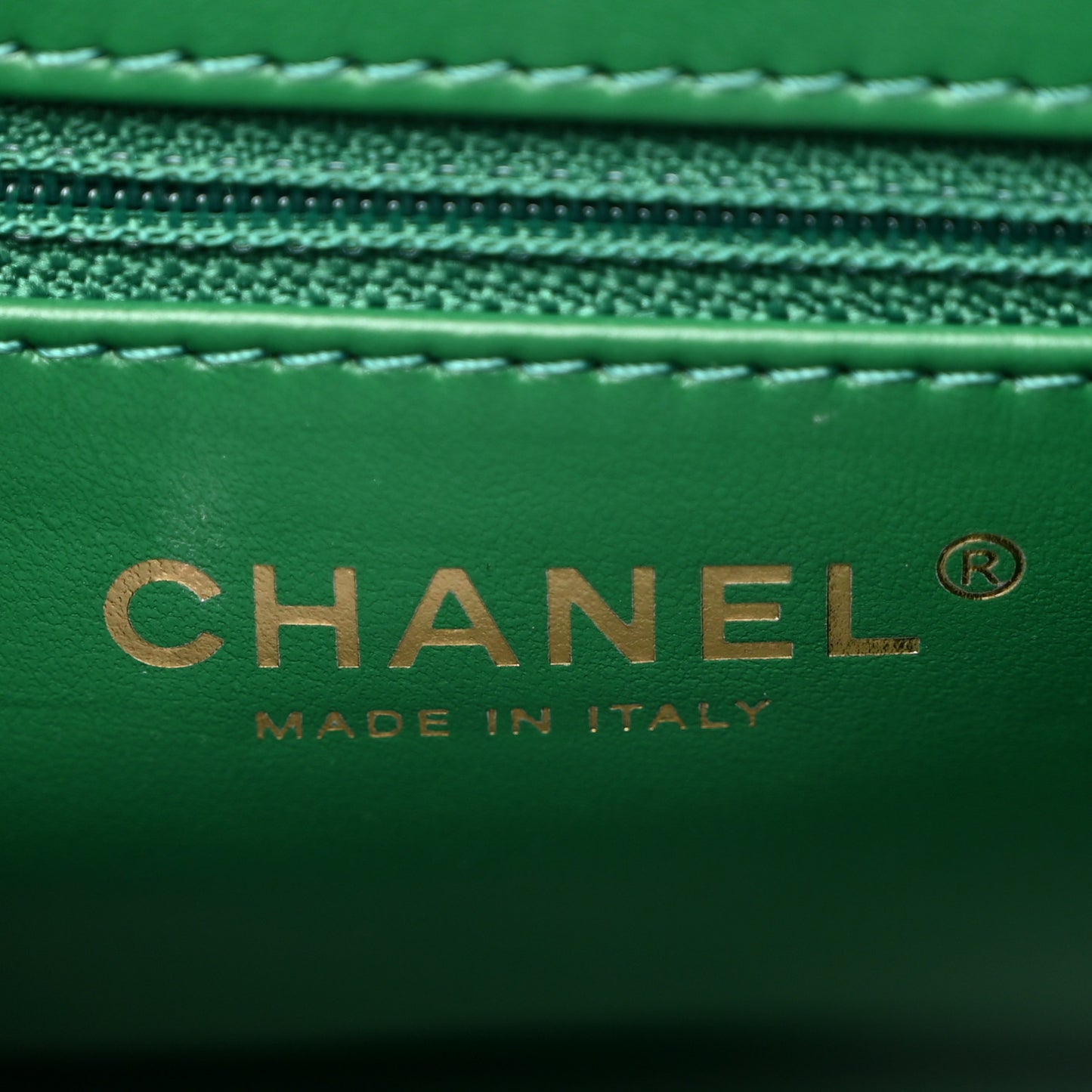 Shiny Aged Calfskin Quilted Nano Kelly Shopper Green